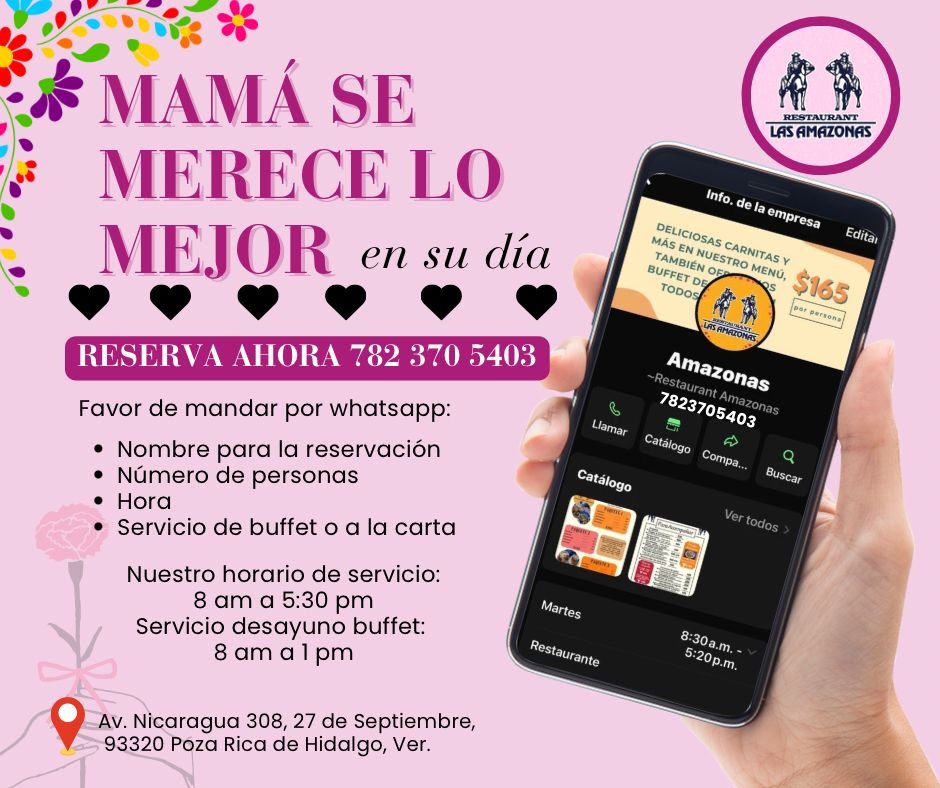 Reserva por WhatsApp Las Amazonas